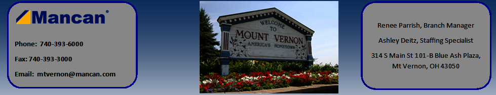 mancan staffing search jobs in mount vernon oh mancan staffing